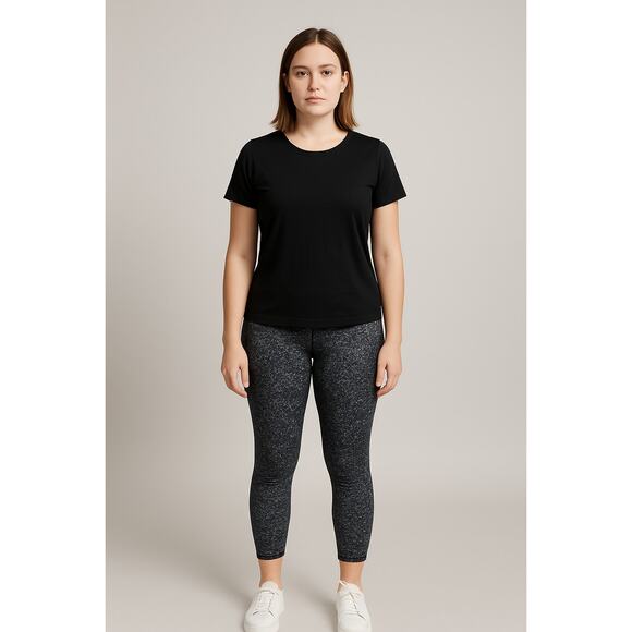 Lululemon Athletica Women’s Leggings Size 6 – Black/ Purple Mesh Crop  Pants - Picture 1 of 8